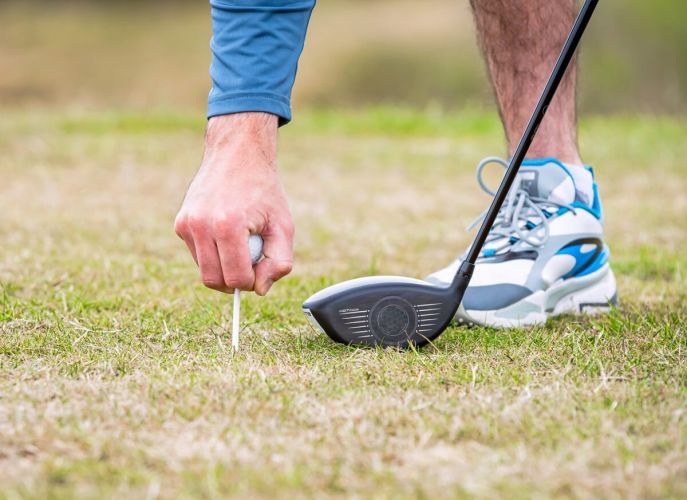 Golf ball on tee